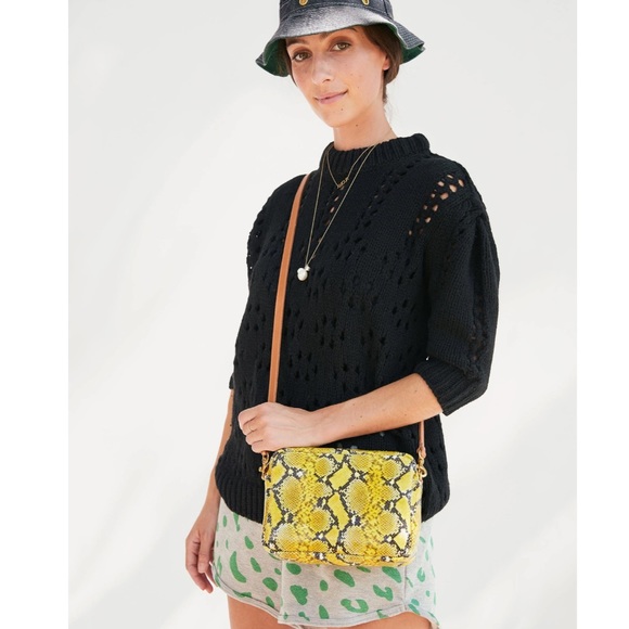 Clare V. Leather Snake Print Midi Sac - Picture 4 of 6